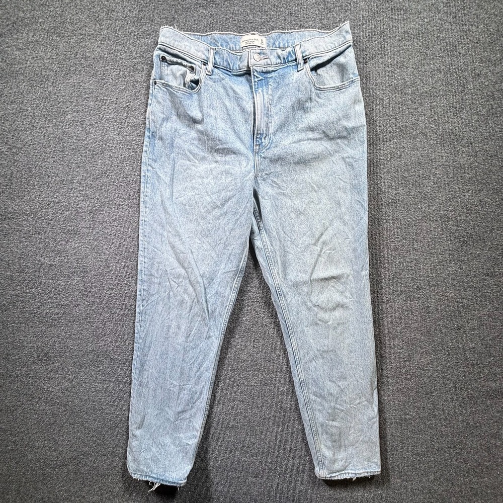 Abercrombie & Fitch Vintage Tapered Jeans Womens 14 Blue Denim Faded High Rise